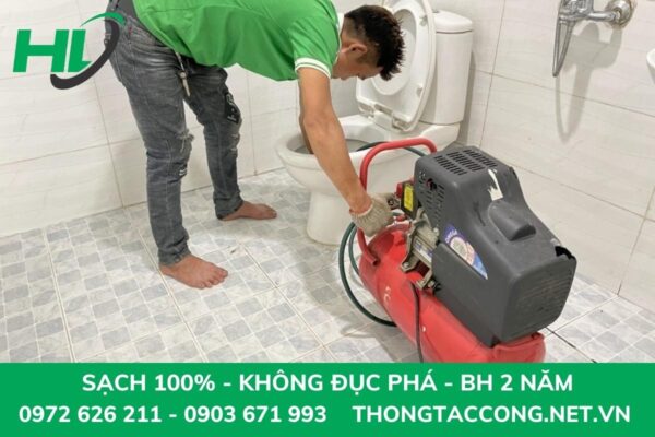Cách thông tắc cống bằng máy nén khí tại nhà 