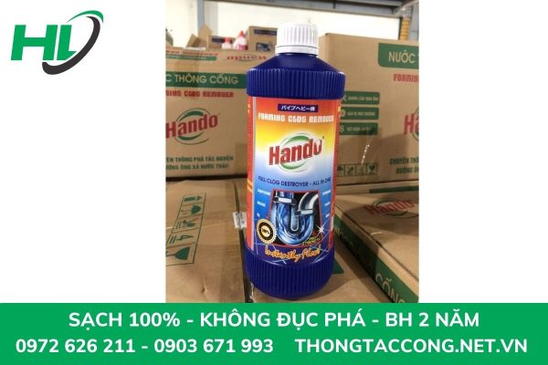 Chai thông bồn rửa chén Hando
