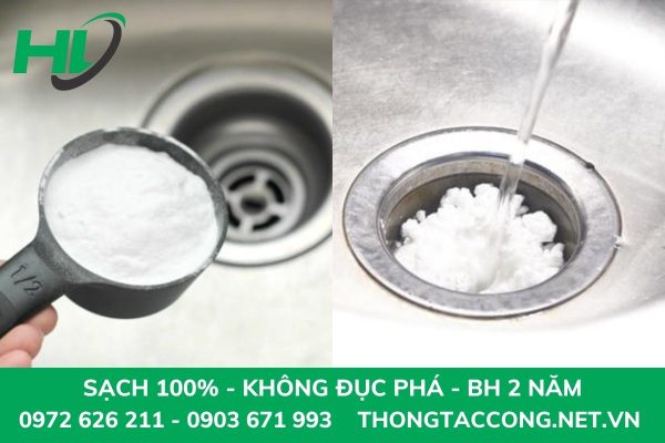 Thông tắc cống bằng muối và Baking Soda