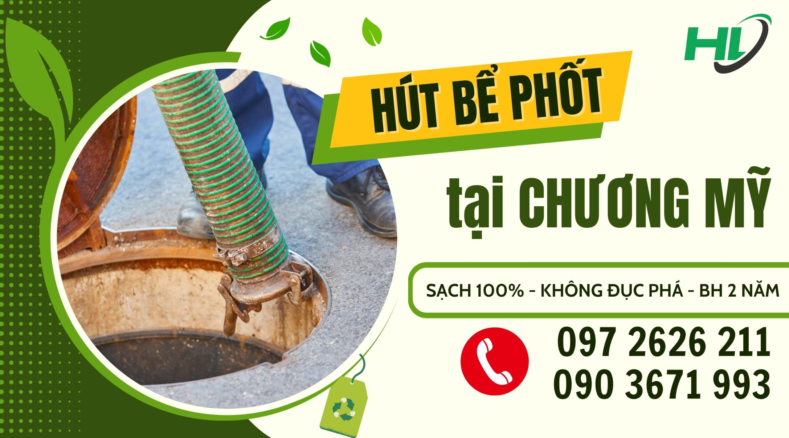Hút Bể Phốt Tại Chương Mỹ Bảo Hành 2 Năm, Không Đục Phá